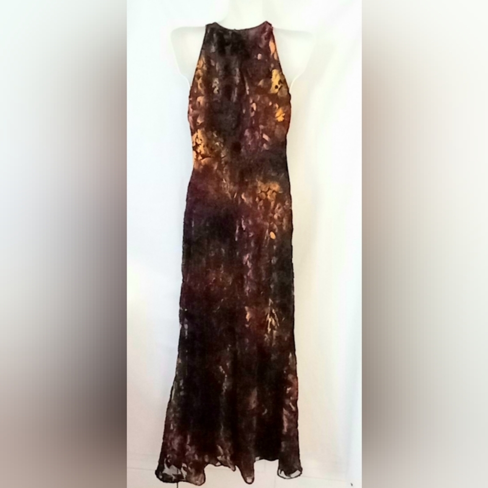 Melinda Eng Beaded Printed Formal Black Maxi Dress